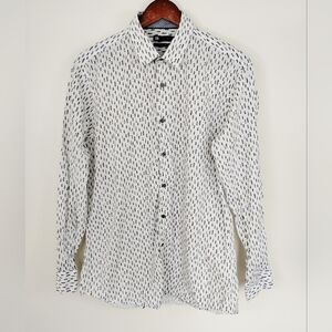 Le 31 par Simons Button Down Shirt Size 16 Modern Fit Blokecore Casual Feathers